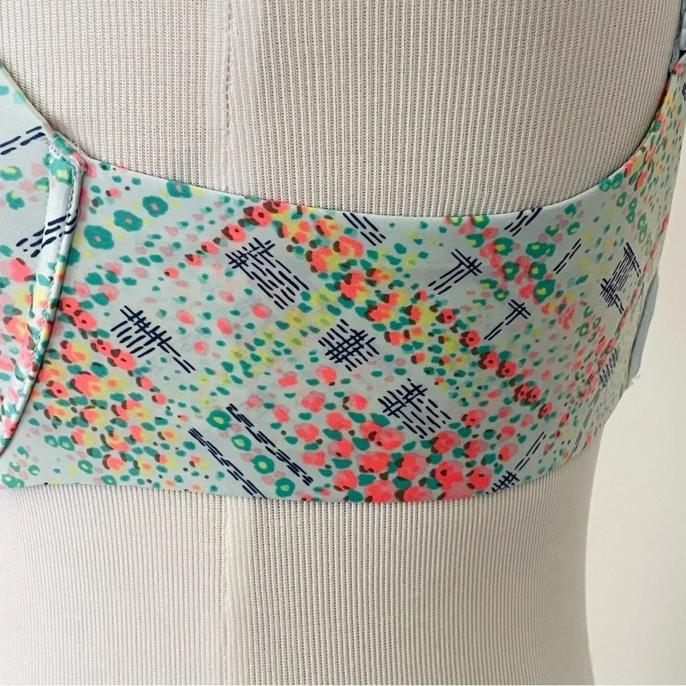 Victoria’s Secret Women’s Perfect Coverage Floral Print Bra Blue and Pink 36C